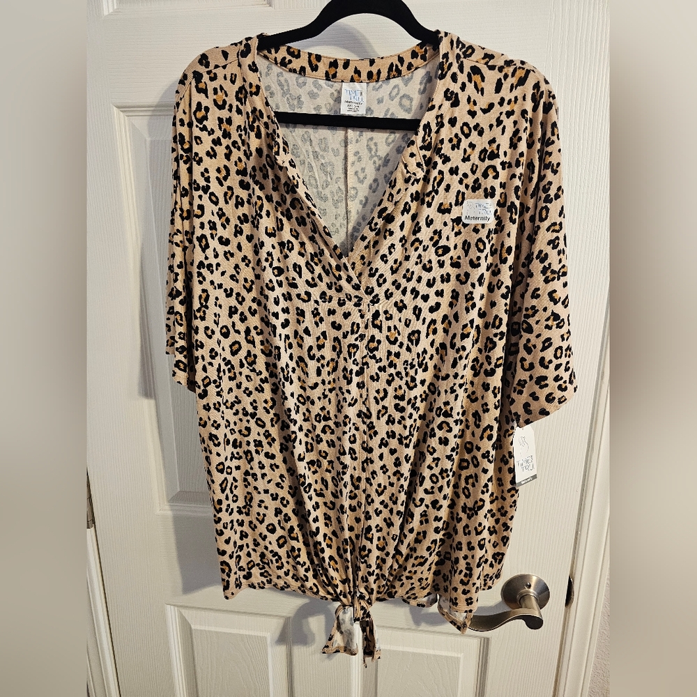 Time and Tru Animal Print Maternity Top
